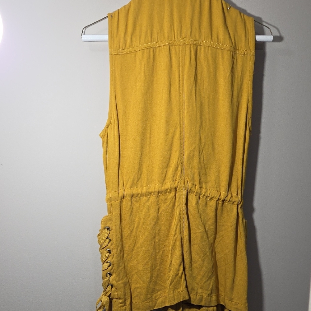 Ashley By 26 International Mustard Yellow Drawstring Utility Vest - Picture 4 of 4